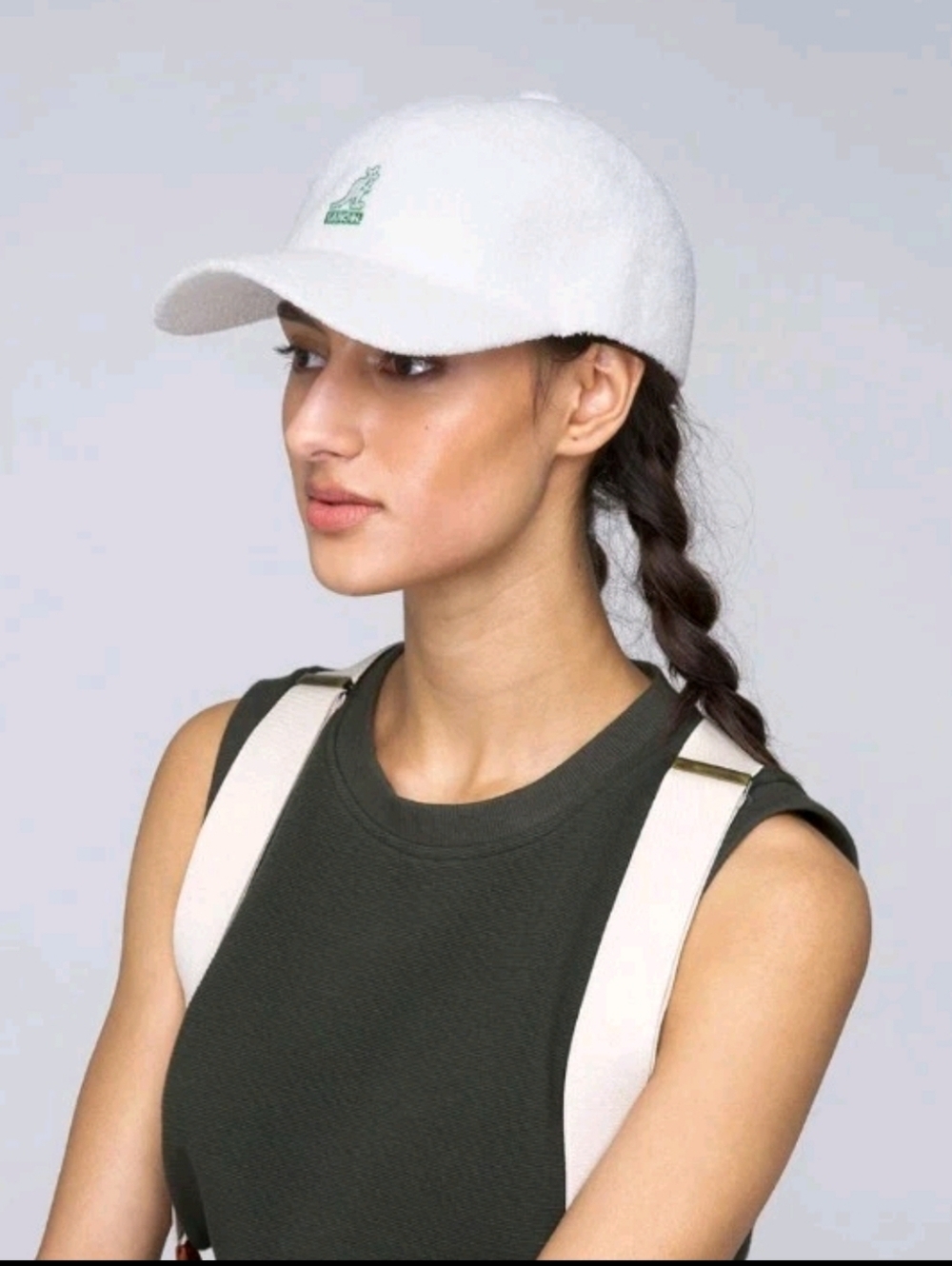 Kangol Unisex White Terry Bermuda Elastic Retro Streetwear Spacecap L/XL